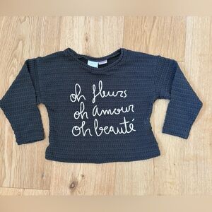 Zara French long sleeve shirt 2-3T